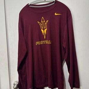 Nikes ASU Football Long Sleeve Tee Size XL